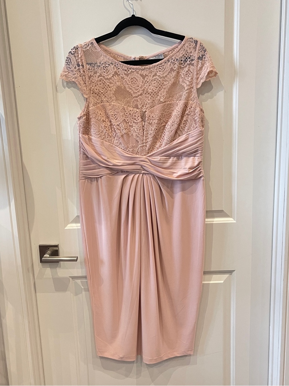 ASOS Blush Pink Lace Bodice Midi Dress